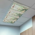 thumbnail image 2 of 2 Pack Green Vintage Stained Glass Fluorescent Light Covers for Ceiling Lights Flowers Butterfly Magnetic Ceiling Light Covers Overhead Light Filters for Office Classroom Home, 2 of 9