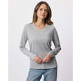 thumbnail image 2 of Real Essentials 4 Pack: Women's V-Neck Cotton Long-Sleeve T-Shirt (Available in Plus Size), 2 of 6