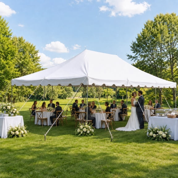Party Tents Direct Weekender Pole Tent Party Canopy, 20x30 White