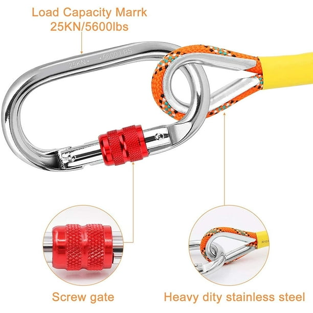 HTAIGUO Outdoor Climbing Rope, 8MM Diameter Static Rock Climbing Rope  10M(32ft) 20M(64ft) 30M(96ft) Tree Climbing Rappelling Rope with Hooks,  Escape Rope Fire Rescue Parachute Rope 