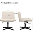 thumbnail image 7 of PUKAMI Armless Office Desk Chair No Wheels,Fabric Padded Modern Swivel,Height Adjustable Wide Seat Computer Task Vanity Chair for Home Office,Mid Back Accent Chair, 7 of 7