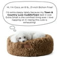 thumbnail image 5 of TOWN & COUNTRY LUXE CuddleTown Fuzzy Solid Donut Pet Bed, Soft, Cozy & Calming, Water Repellent, Non-Slip Bottom, 100% Machine Washable, Dark Grey, XS 19"x19"x7" Round, 5 of 6