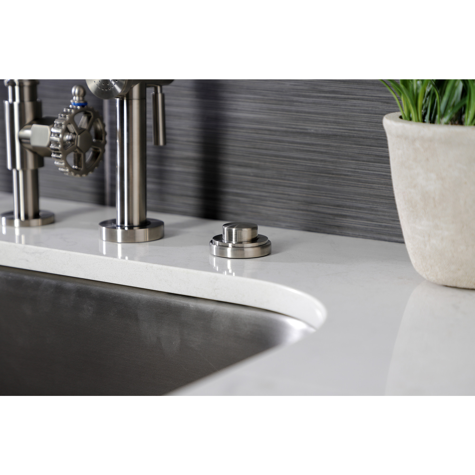 Kingston Brass KA218 Trimscape Disposal Air Switch Button in Brushed Nickel