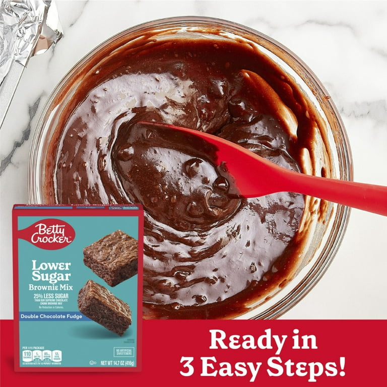 Betty Crocker Lower Sugar Brownie Mix, No Artificial Sweeteners, 14.7 oz