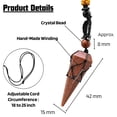 thumbnail image 2 of Red Goldstone Crystal Stone Holder Necklace Pendulum, Unique Women Men Necklace (Black Macrame), 2 of 5