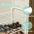 thumbnail image 6 of SUFAUY 2 Tier  Stackable 33" Wide Metal Shoes Rack, White, 6 of 8
