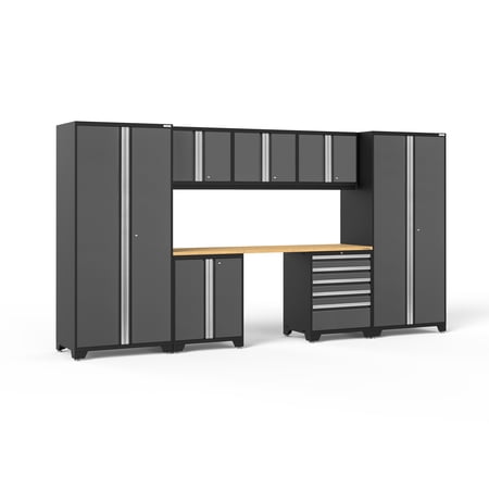 NewAge Products Pro Series Gray 8 Piece Garage Cabinet Set