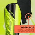 thumbnail image 5 of Umbro Ceramica Junior Stirrup Soccer Shin Guards for Preteens, Bright Yellow, 5 of 7
