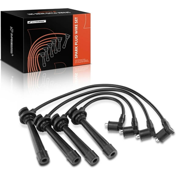 A-Premium Ignition Spark Plug Wires Set of 4 Compatible with Kia Rio 2001 2002 2003 2004 2005 1.5L 1.6L Naturally Aspirated