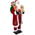 thumbnail image 6 of Northlight Traditional Santa Claus with Teddy Bear and Gift Bag Standing Christmas Figure - 5', 6 of 9