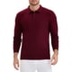 thumbnail image 5 of Camisa polo de punto de negocios de color sólido de manga larga para hombre XL burdeos, 5 of 6
