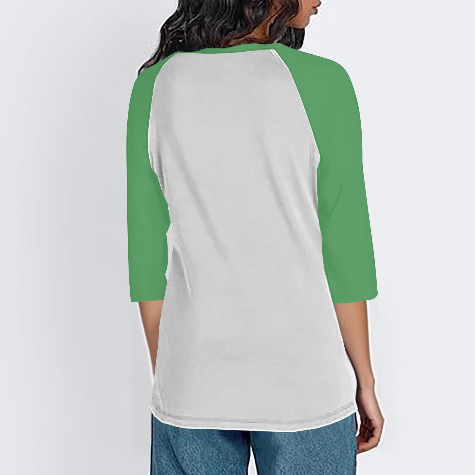 Womens Baseball Tee 3/4 Sleeve Fashion Crewneck Tops Color Block Blouse Casual Raglan Shirt