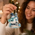 thumbnail image 6 of Clearance! Coastal Snowman Lighthouse Christmas Ornament, Hanging Christmas Decorations Outdoor Indoor, Nautical Starfish Ocean Wave Xmas Keepsake Gift for Christmas Tree & Wreath Holiday Decor, 6 of 8