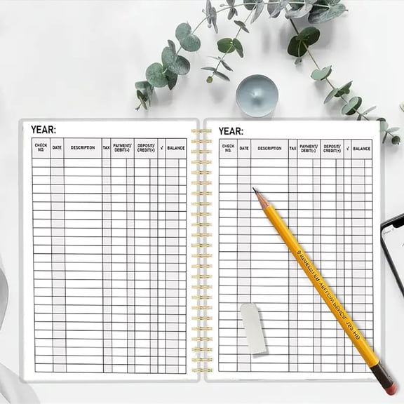 Gold Foil Expense Tracker Notebook Wire Binding Ledger Book Budget Planner for Personal Household Financial Record