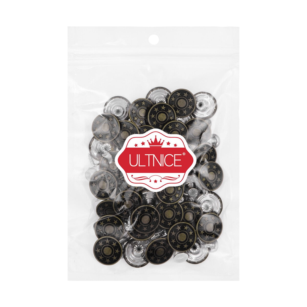 Mobutofu 50Pcs Star Pattern Jeans Tack Buttons in Dark Green Metal for Easy Sewing-Free Use
