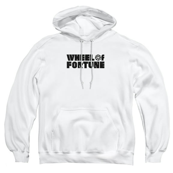 Popfunk Wheel of Fortune Vertical Logo Adult Pull-Over Hoodie, White, Small