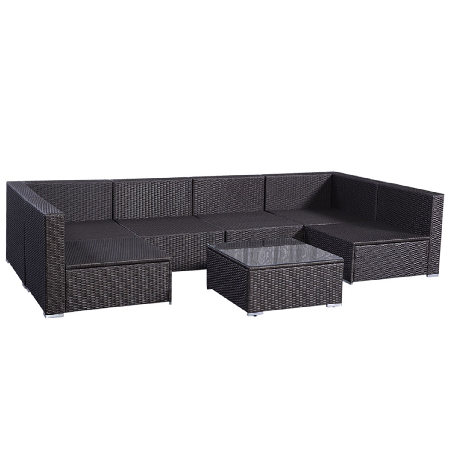 Aimee Lii Patio Furniture Set, 7 Pieces Outdoor Patio Wicker Rattan Cushioned Sofa Aimee Lii Patio Furniture Set, 7 Pieces Outdoor Patio Wicker Rattan Cushioned Sofa