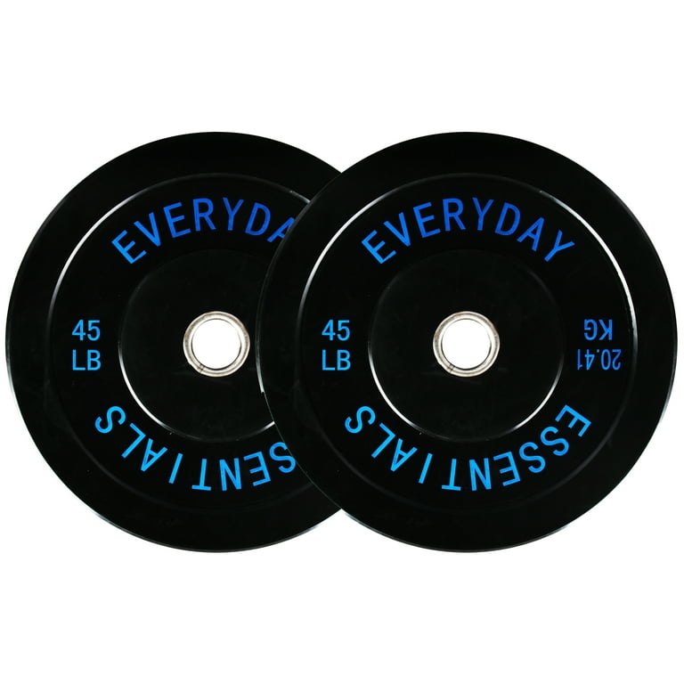 BalanceFrom Olympic Bumper Plate Weight Plate with Steel Hub Black 210 lbs Set Multiple Packages Walmart