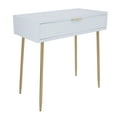 thumbnail image 5 of DecMode 31" x 31" White Wood Single Drawer Console Table with Mirror, 2-Pieces, 5 of 10