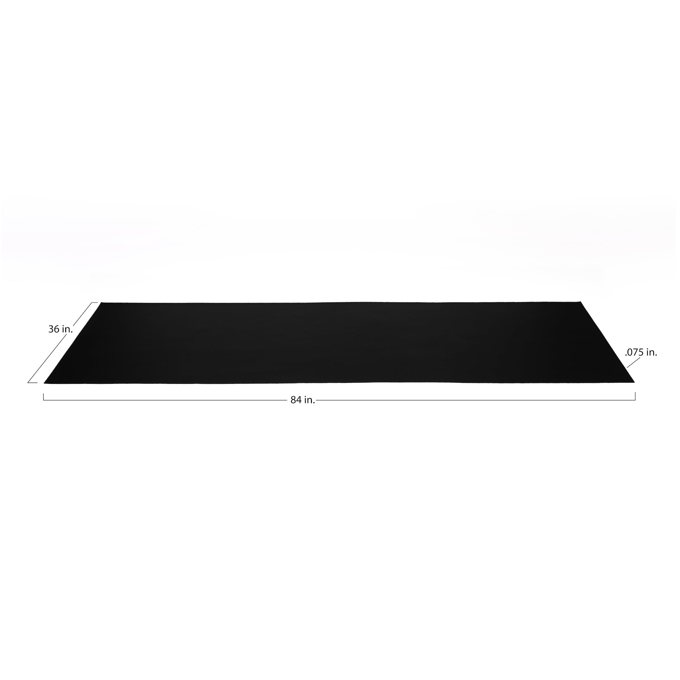 G-Floor 36" x 84" 75 Mil Heavy Duty Vinyl Exercise Equipment Mat - Midnight Black