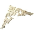 thumbnail image 2 of 4X 15 x 15cm Rubber Wood Carved Corner Onlay Applique Exquisite Unpainted, 2 of 4