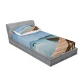thumbnail image 2 of Ambesonne Nautical Fitted Sheet & Pillow Sham Set, Wooden Bridge to Sea, Twin, Blue Brown, 2 of 2