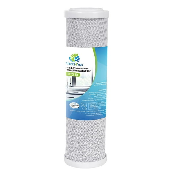 CFS  1 Pack Activated Carbon Water Filter Cartridge Compatible with Watts 202000 Models  Remove Bad Taste and Odor  Whole House Replacement Filter Cartridge  5 Micron  10, White
