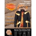 thumbnail image 6 of Weilanxin Men's Puffer Jacket Hooded Sherpa Lined Water Resistant Windproof Insulated Jacket Warm Winter Puffy Coat, 6 of 11