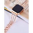 thumbnail image 5 of Gustave Compatible for Apple Watch Bands Bracelet Women Steel Stainless Replacement Wristbands with Rhinestone Diamond for iWatch SE Series 8/7/6/5/4/3/2/1 "Rose Gold, 38mm / 40mm", 5 of 7