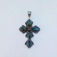 thumbnail image 3 of Labradorite Cross Pendant 925 Sterling Silver Handmade Gemstone Jewelry 2.85", 3 of 4