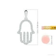 thumbnail image 3 of ANGARA Lab Grown Diamond Hamsa Hand Pendant for Women in 14K White Gold (Size-2mm | 0.07 ct) | April Birthstone Jewelry for Her | Lab-Grown Diamond Pendant, 3 of 8