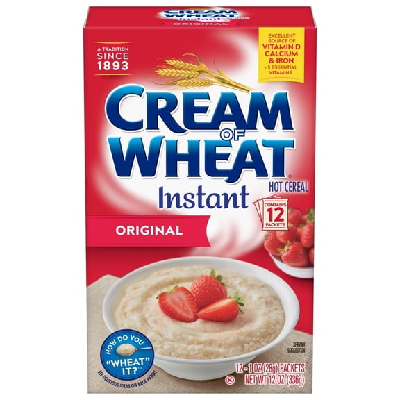 Pack of 2 Cream of Wheat Instant Hot Cereal - Original, 12 ct (Package May Vary)