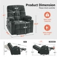 thumbnail image 3 of MCombo Small Power Lift Recliner Chair with Extended Footrest for 4'6"-5'2" Elderly People, Fabric, Dark Grey, 3 of 8