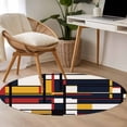 thumbnail image 4 of Round Rugs 3.3Ft, Yellow Red Blue Geometric Round Area Rug Washable Indoor Throw Carpet, Modern Color Block Abstract Art Soft Non Slip Circle Rug for Laundry Room Patio Home Decor Aesthetic, 4 of 8