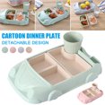 thumbnail image 2 of Valinks Children Cartoon Car Division Plate Durable Kindergarten Separate Tableware Suit, 2 of 7