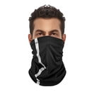 Muka Reflective Stripe Safety Neck Gaiter Face Mask Neckerchief Bandana  Scarves for Outdoor Activity Working-White 