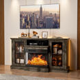 Fireplace TV Stand with AllSided Glass Electric Fireplace 59