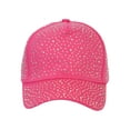 thumbnail image 2 of Womens Jeweled Rhinestone Studded Hat - Crystal Gem Bling Baseball Cap, Fushia, 2 of 4