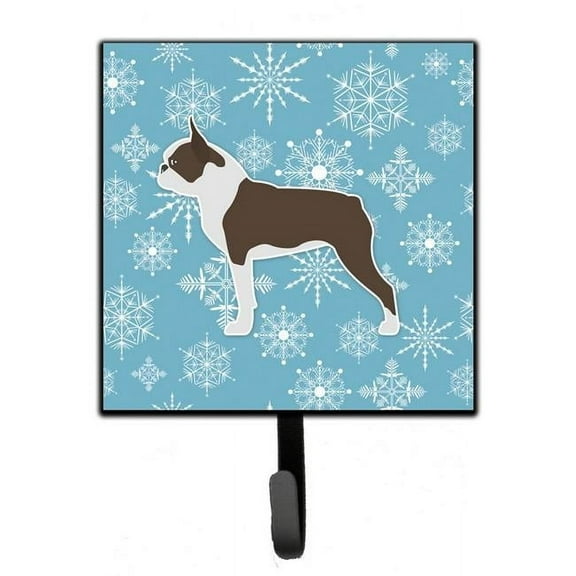 Caroline's Treasures BB3544SH4 Winter Snowflake Boston Terrier Leash or Key Holder, 7Hx4.25W, multicolor