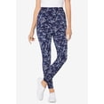thumbnail image 2 of Woman Within Plus Size Tall Stretch-Cotton Knit Pull-On Printed Leggings, 2 of 5