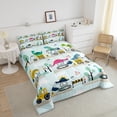 thumbnail image 3 of Construction Bedding Set Cute Dinosaur Comforter Set Full,Excavator Truck Bedding Comforter Sets Vehicle Tractor Room Decor Cartoon Animal Dino Quilt Bed Set 3Pcs, 3 of 5