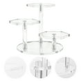 thumbnail image 3 of KAKOWELY 1Pc Clear Figurine Models Display Rack Acrylic Jewelry Riser Type Rack (3 Tier),4.33"X3.94"X3.94", 3 of 5