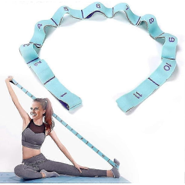Exercise Strap, Yoga Stretch Bands With 11 Rings, Elastic Workout Exercise Bands, Adults Latin Elastic Resistance Band Yoga Pilates Dance Fitness Exer