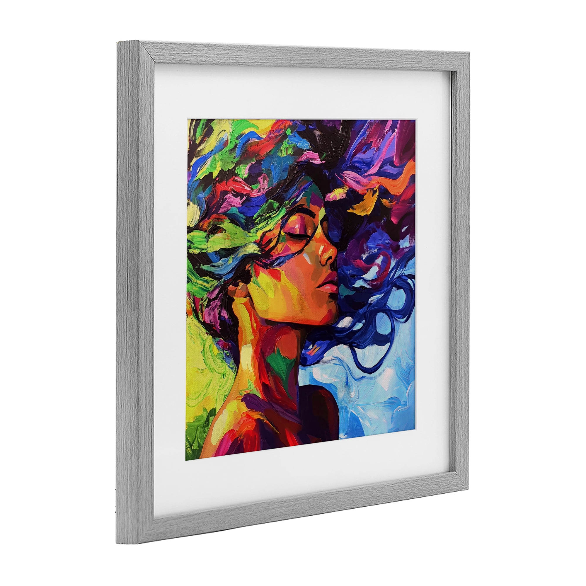 Stupell Industries Flowing Whirlwind Of Colors Gray Framed Print Under Glass, design by Svetlana Aleynikova