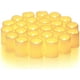 thumbnail image 2 of Homemory Paquete de 24 velas votivas parpadeantes sin llama, velas falsas eléctricas de más de 200 horas, candelita LED con pilas para bodas, exteriores, mesa, festivales (blanco cálido, batería inclu, 2 of 4