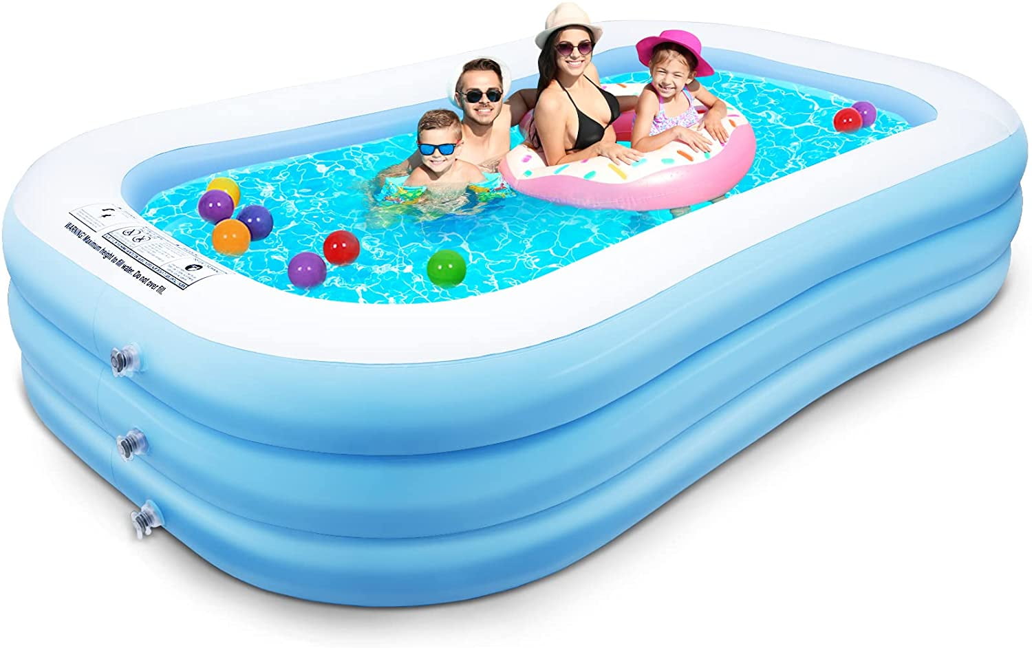 Blow Up Baby Pool Inflatable Outdoor Backyard Water Toy Padded Infant Kids New 