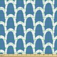 thumbnail image 2 of Ambesonne Retro Fabric by the Yard Upholstery, Abstract Semicircle Lines Art, 1 Yard, Dark Turquoise White, 2 of 5