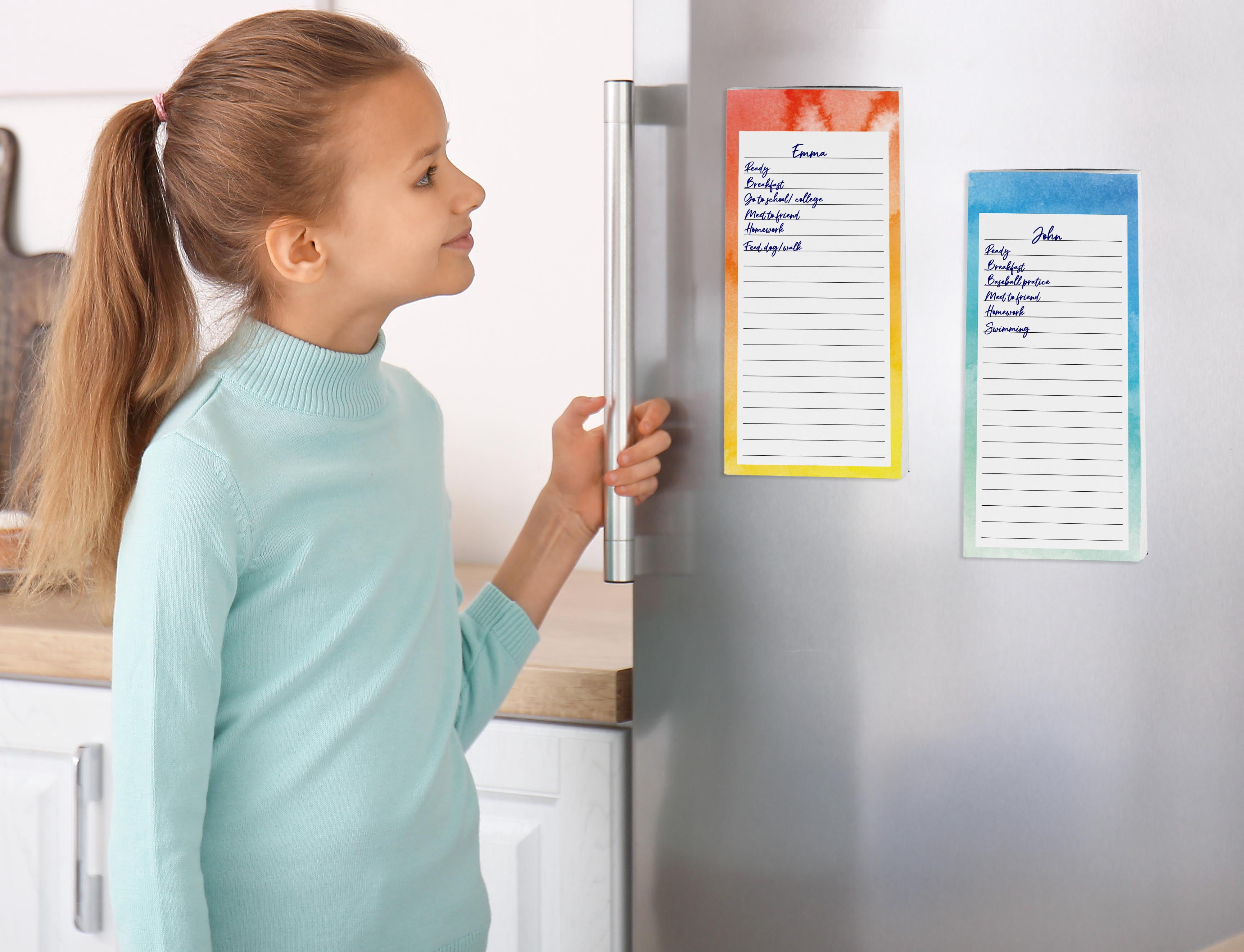 Inkdotpot Pack of 3 Magnetic Fridge To-Do List Notepads- Magnetic Memo Pads For Refrigerator-(50 Sheets Each)-N0