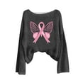 thumbnail image 3 of Birdeem Chandail pour Femmes, Journée de Sensibilisation au Cancer du Sein Imprimé Col Rond Manches Longues Mode Haut, Pulls pour Femmes, Longs Pulls pour Femmes, 3 of 4