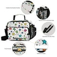 thumbnail image 3 of FORMRS Student Lunch Bag Insulated Reusable Cooler Box with Zipper Pockets, Green Stars, 3 of 9